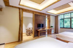Hongfu Villa - Zhangjiajie National Forest Park West Gate的电视和/或娱乐中心