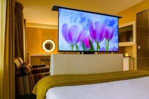 TV a/nebo společenská místnost v ubytování Hotel ReeHorst + 26 fotografií