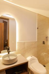 Koupelna v ubytování Hotel Lincoln