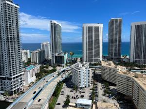 an aerial view of a city with tall buildings at Beachwalk Resort Hallandale Ocean and Canal View Apartments 5 Min from the Beach in Hallandale Beach