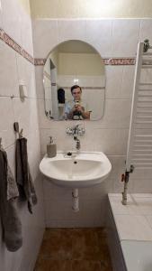 Koupelna v ubytování Ubytování Pod Něžnym Obrem