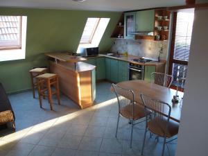 Kuchyň nebo kuchyňský kout v ubytování Apartment Najadka