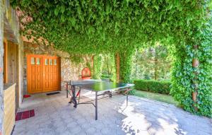un tavolo da ping pong in una stanza con l'edera di Nice Home In Varazdin With Sauna a Gornja Voća