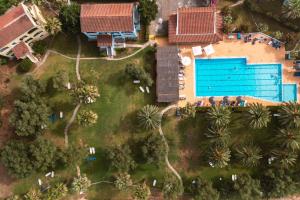an overhead view of a house with a swimming pool at Beko Corfu house in Gouvia