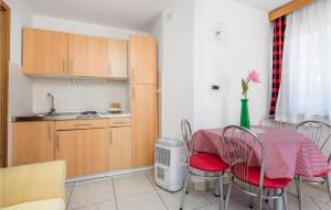 a kitchen with a table and chairs in a room at Beautiful Apartment In Punta Kriza in Punta Križa