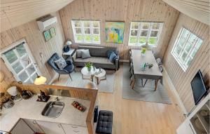 an overhead view of a living room and dining room at Awesome Home In Mariager With Wifi in Mariager