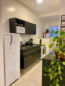 Kuchyň nebo kuchyňský kout v ubytování Ap no centro piscina e churras