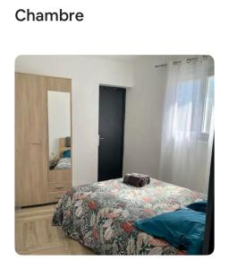 a bedroom with a bed with a bag on it at Papaya in Noumea