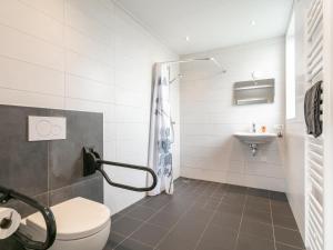 a bathroom with a toilet and a sink at Bij de Buren in Oploo +36 photos