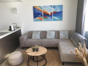A seating area at Ferienhaus "Casa del Mar" mit privatem Pool