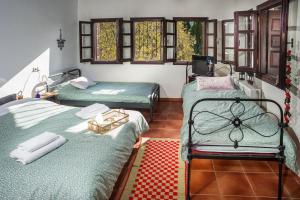 A bed or beds in a room at Maria's Cozy Loft in Makrinitsa