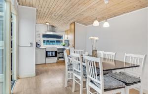 汉斯特霍尔姆2 Bedroom Stunning Home In Hanstholm的配有桌椅的厨房和餐厅