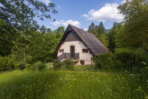 KostelにあるDomačija Marinčの野原にある切妻屋根の大きな白い家