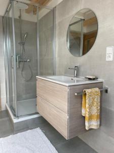 Kúpeľňa v ubytovaní Apartmán na úpatí Šumavy