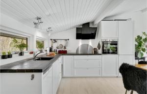 Kuchyň nebo kuchyňský kout v ubytování Cozy Home In Dronningmølle With Kitchen