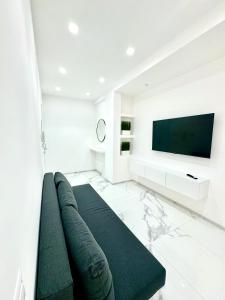 a living room with a couch and a flat screen tv at Licheni R-home in Rome