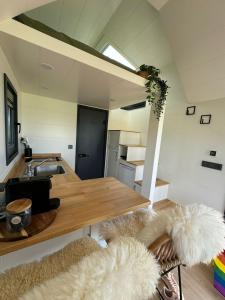 TV a/nebo společenská místnost v ubytování TinyHouse Noorderlicht