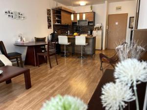 Η κουζίνα ή μικρή κουζίνα στο Appartement in Pomorie mit Garten und gemeinsamem Pool