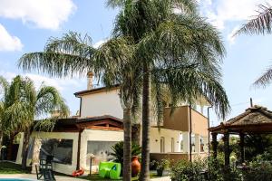 a palm tree in front of a house at Villa Rosanna in Ginosa Marina