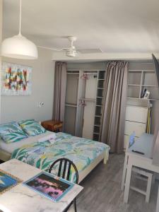 Postel nebo postele na pokoji v ubytování Joli studio cocooning & discret, à 2mns de la 4 voies