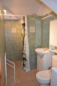 La Bâtie-Neuveにあるジト レ ゲランのバスルーム(シャワー、トイレ、シンク付)
