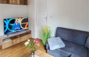 TV a/nebo společenská místnost v ubytování Amazing Stacaravan In Lohmen Am See