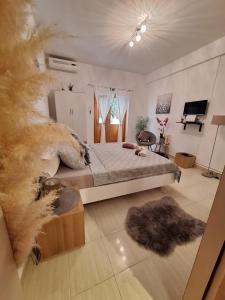 Televízia a/alebo spoločenská miestnosť v ubytovaní Apartman Valeria