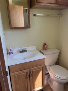 un bagno con lavandino e WC di Grayling Bunkhouse at Red-Bow a Sterling Altre 4 foto