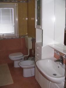 a bathroom with a toilet and a sink at Apartment Milan in Zreče