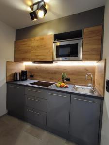 Kuchyň nebo kuchyňský kout v ubytování Apart Hotel Ideal
