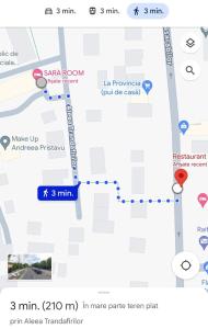 a screenshot of a google maps page with a map at Sara room in Curtea de Argeş +3 photos