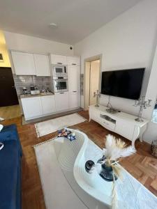 Kuchyň nebo kuchyňský kout v ubytování PANZIONERA Apartment Center