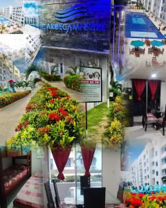 a collage of photos of a flower shop with flowers at Hospedaje y Alojamiento Familiar in Coveñas