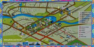 a close up of a map of a park at Mini Hotel "Arystan" в самом центре столицы in Astana
