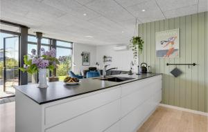 a kitchen with a sink and a counter top at Four-Bedroom Holiday Home With A Fireplace In Juelsminde in Sønderby