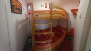 Palanda nebo palandy na pokoji v ubytování Grevia Apartmanok