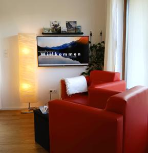 Posezení v ubytování Ferienwohnung Hirtenbichel