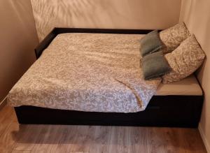 a bed with two pillows on top of it at Chambres d'hôtes Les Marmottes in Arbéost +35 photos