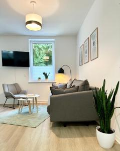 TV/Unterhaltungsangebot in der Unterkunft Modernes Apartment mit Queensize-Bett, NETFLIX, Küche, Erdgeschoss, Nähe AMEOS Klinik
