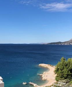 オミシュにあるMaestral apartmanの大きな水域の真ん中にある島