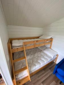 a bedroom with two bunk beds in a room at Sara's cabins-hytter in Kautokeino