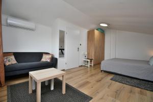 a room with a bed and a couch and a table at Apartment Bellevue in Vodnjan