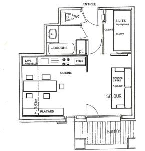 Plán poschodí v ubytovaní Le Hameau De Borsat - Appartement tout confort au pied des pistes MAE-1264
