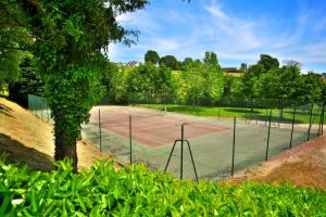 a tennis court with a tree on top of it at Domaine de Matounet in Bridoré