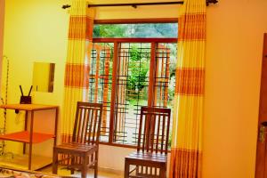 two chairs sitting in front of a window at Lake Forest Lodge in Udawalawe