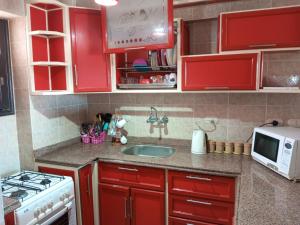 Kuchyň nebo kuchyňský kout v ubytování شاليه بالساحل