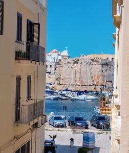 a view of a harbor with boats in the water at B&B Dei Bottai in Gallipoli