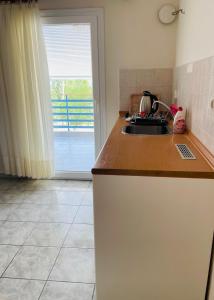 Kuchyň nebo kuchyňský kout v ubytování Aktaion Hotel