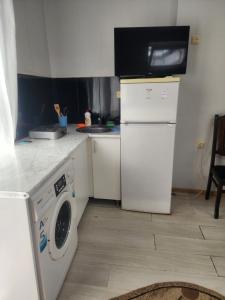 Kuchyň nebo kuchyňský kout v ubytování Apartments On Vaja Pshavela