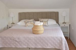 スタリグラードにあるApartman Gropaのベッドルーム1室(バスケット付きのベッド1台付)